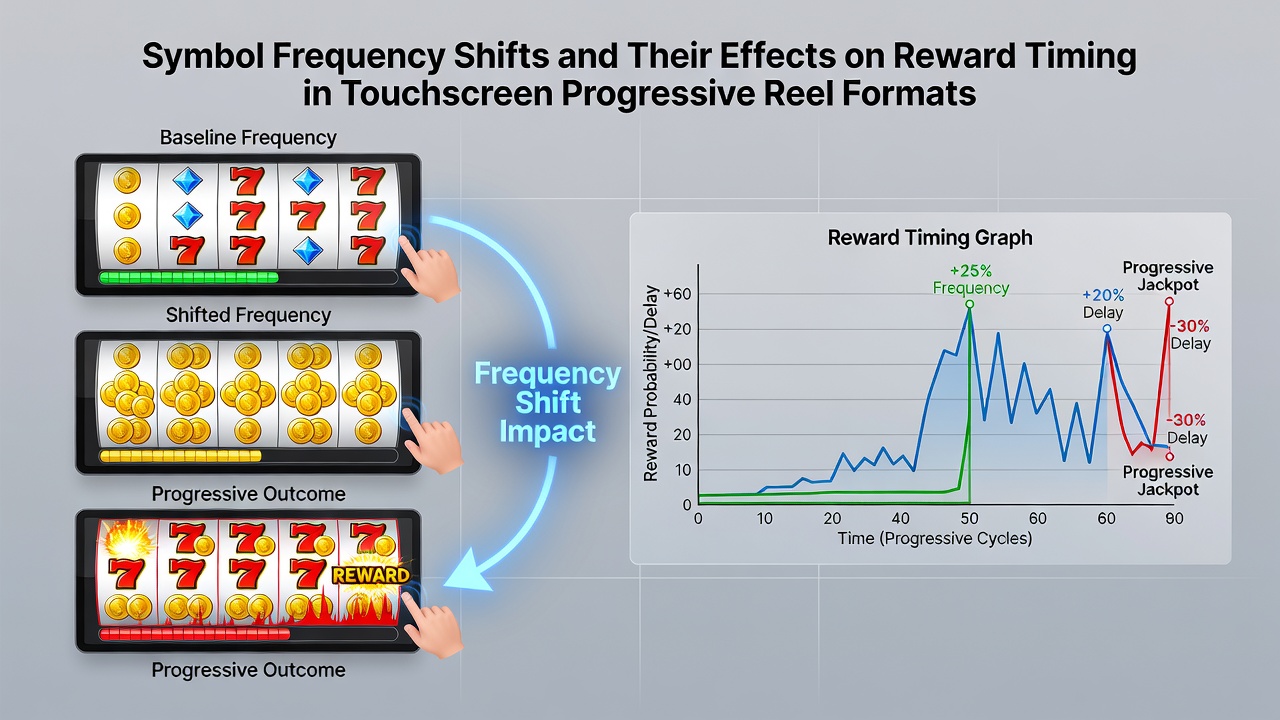 Graph illustrating reward interval changes following symbol frequency adjustments in progressive reel systems