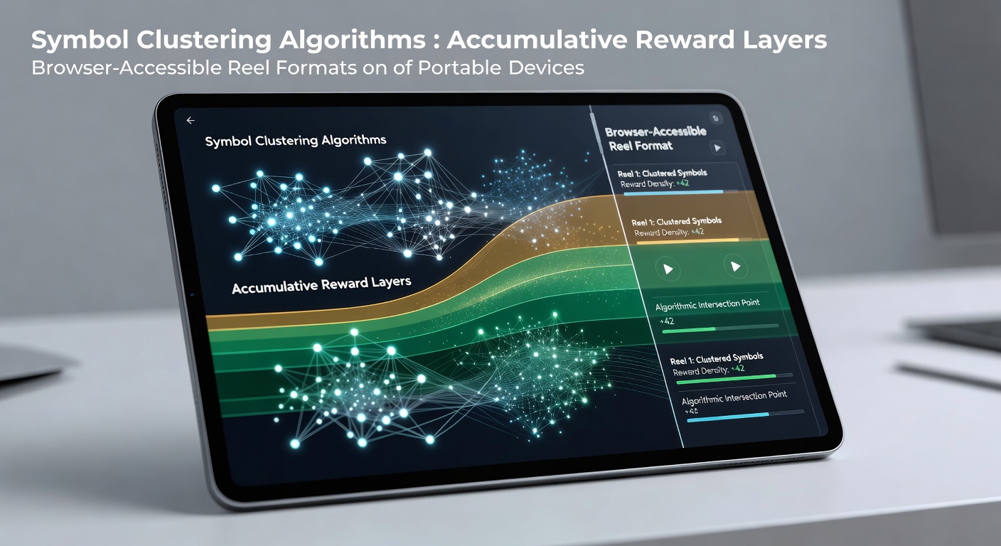 Diagram showing symbol clustering patterns overlaid on mobile reel interfaces with layered reward indicators