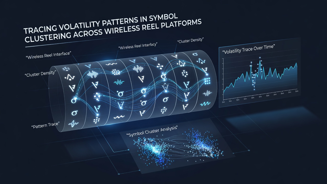 Mobile device displaying clustered symbols during a slot spin with volatility metrics displayed